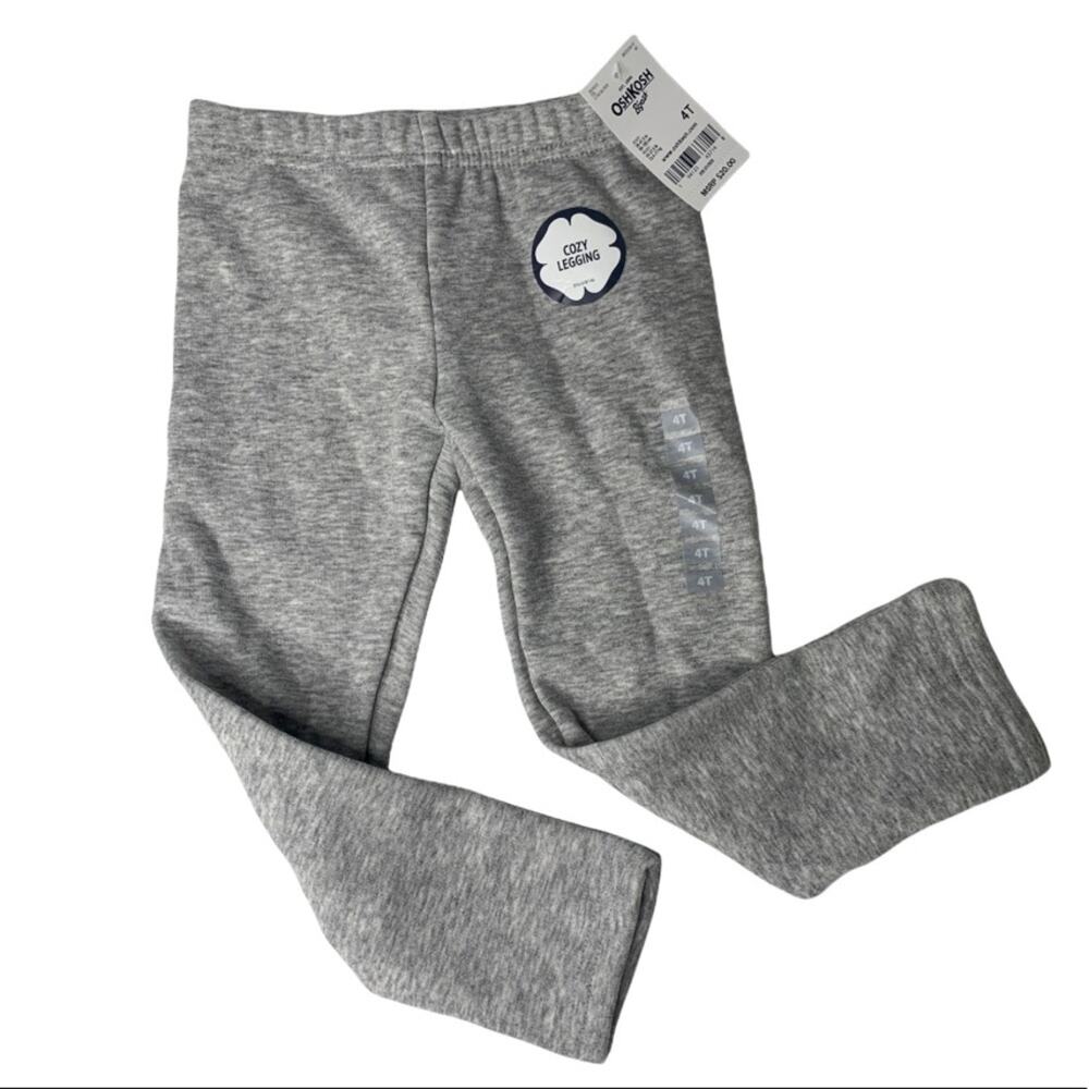 Oshkosh Cozy pull on fleece sweatpants leggings grey 4t NWT